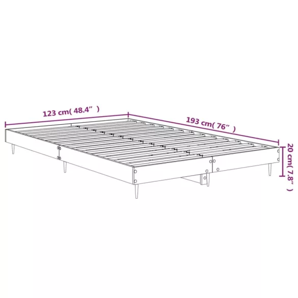 barna tölgy színű szerelt fa ágykeret matrac nélkül 120x190 cm