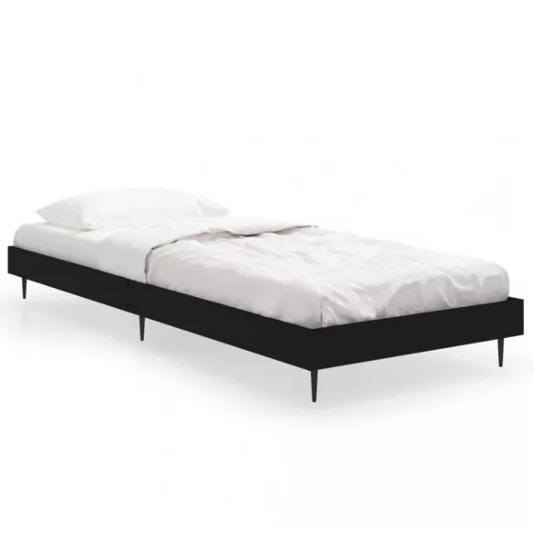 fekete szerelt fa ágykeret 75 x 190 cm