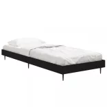 fekete szerelt fa ágykeret 75 x 190 cm
