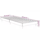 fekete szerelt fa ágykeret 75 x 190 cm