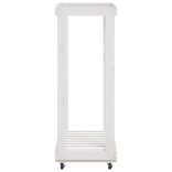 fehér tömör fenyőfa rönktároló kerekekkel 76,5 x 40 x 108 cm