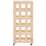 fehér tömör fenyőfa rönktároló kerekekkel 40x49x110 cm