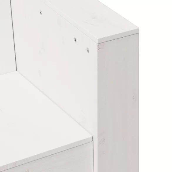 2 személyes fehér tömör fenyőfa kerti kanapé 134 x 60 x 62 cm