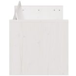 3 személyes fehér tömör fenyőfa kerti kanapé 189 x 60 x 62 cm