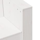 3 személyes fehér tömör fenyőfa kerti kanapé 189 x 60 x 62 cm