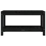 fekete tömör fenyőfa kerti pad 82,5 x 35 x 45 cm