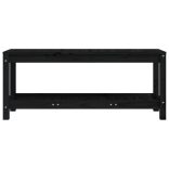 fekete tömör fenyőfa kerti pad 108x35x45 cm