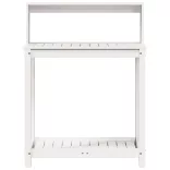 fehér tömör fenyőfa ültetőasztal polccal 82,5 x 50 x 109,5 cm