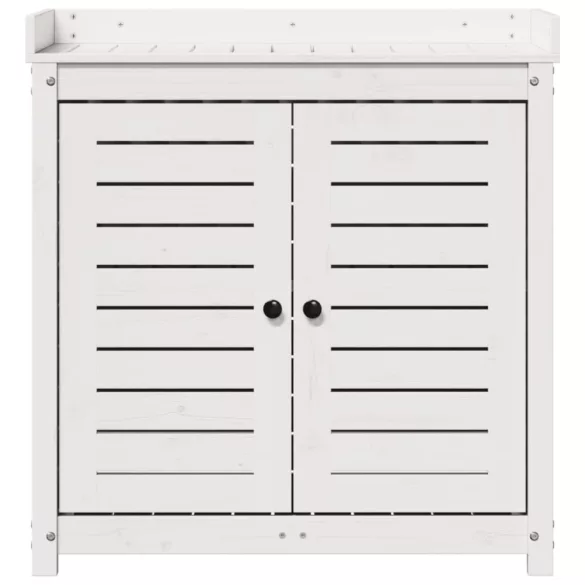 fehér tömör fenyőfa ültetőasztal polccal 82,5 x 50 x 86,5 cm