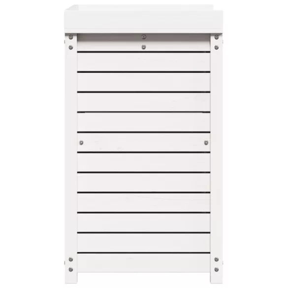 fehér tömör fenyőfa ültetőasztal polccal 82,5 x 50 x 86,5 cm