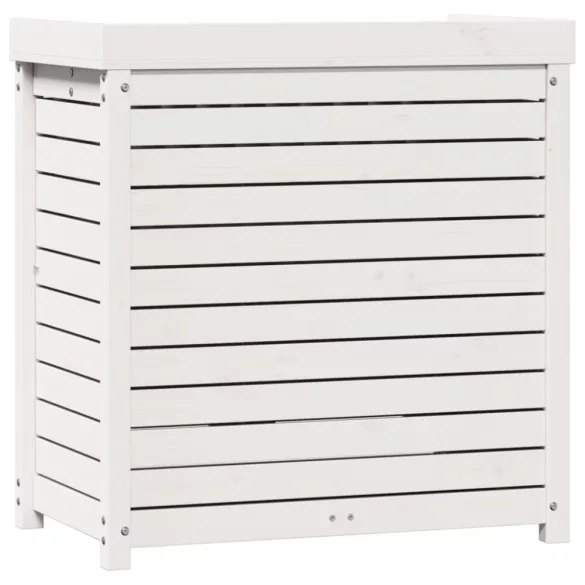 fehér tömör fenyőfa ültetőasztal polccal 82,5 x 50 x 86,5 cm