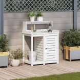 fehér tömör fenyőfa ültetőasztal polccal 82,5 x 50 x 109,5 cm