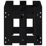fekete tömör fenyő növénytartó léces kialakítással 60x30x30 cm