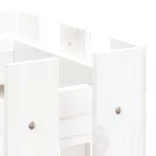 fehér tömör fenyőfa kerti magaságyás kerítéssel 100x30x30 cm