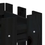 fekete tömör fenyőfa kerti magaságyás kerítéssel 100x30x30 cm