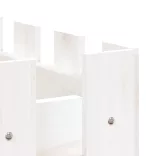 fehér tömör fenyőfa kerti magaságyás kerítéssel 150x50x50 cm