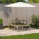 impregnált fenyőfa piknik asztal 110 x 134 x 75 cm