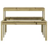 impregnált fenyőfa piknik asztal 110 x 134 x 75 cm