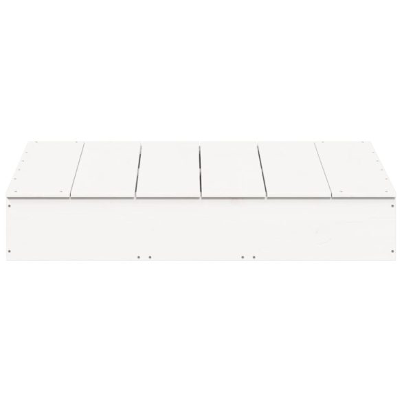 fehér tömör fenyőfa homokozó fedővel 111 x 111 x 19,5 cm