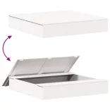 fehér tömör fenyőfa homokozó fedővel 111 x 111 x 19,5 cm