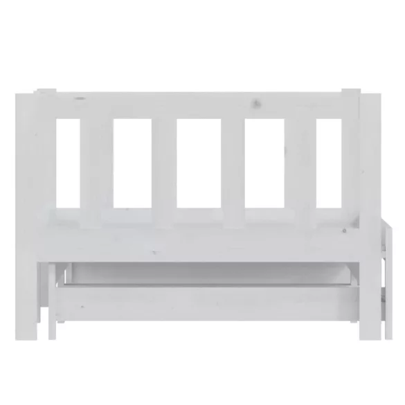 fehér tömör fenyőfa kihúzható kanapéágy 2 x (90 x 200) cm