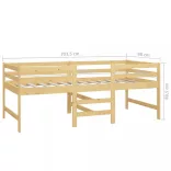 tömör fenyőfa ágy matrac nélkül 90 x 200 cm