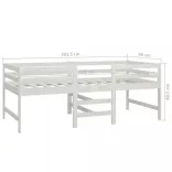 fehér tömör fenyőfa ágy matrac nélkül 90 x 200 cm