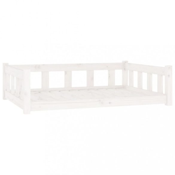 fehér tömör fenyőfa kutyaágy 105,5x75,5x28 cm