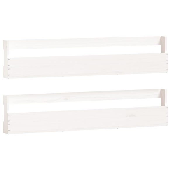 2 db fehér tömör fenyőfa fali cipőtartó 110 x 9 x 23 cm