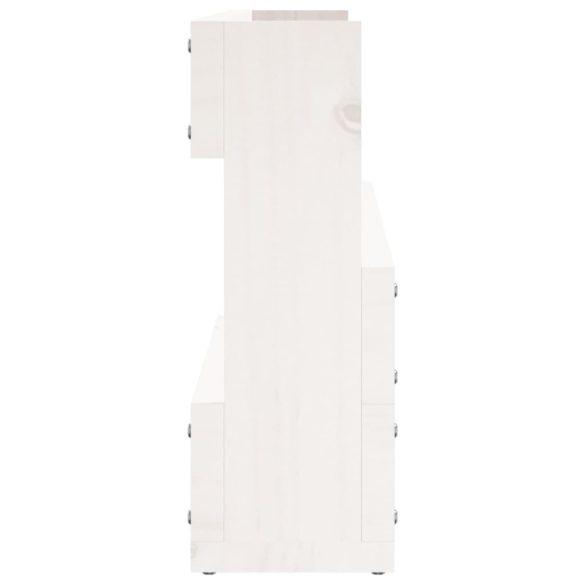 2 db fehér tömör fenyőfa fali cipőtartó 110 x 9 x 23 cm