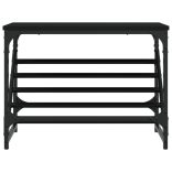 fekete szerelt fa cipőtartó 60x30x45 cm