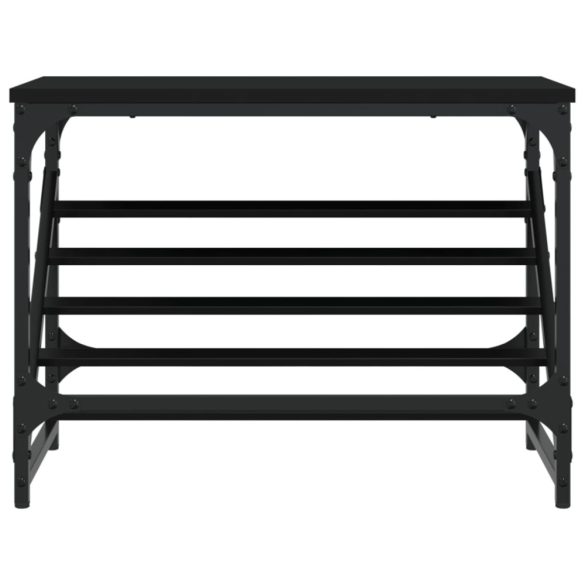 fekete szerelt fa cipőtartó 60x30x45 cm