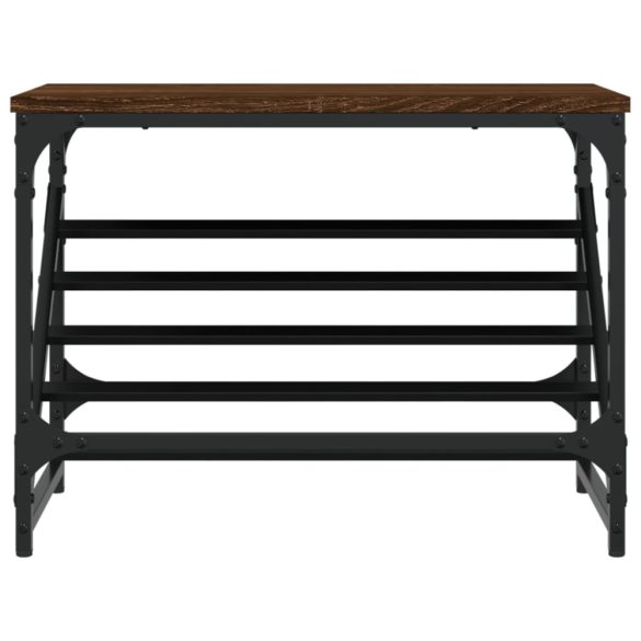 barna tölgyszínű szerelt fa cipőtartó 60x30x45 cm