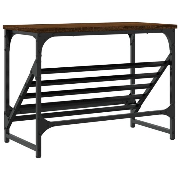 barna tölgyszínű szerelt fa cipőtartó 60x30x45 cm