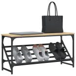 sonoma tölgy színű szerelt fa cipőtartó 90x30x45 cm