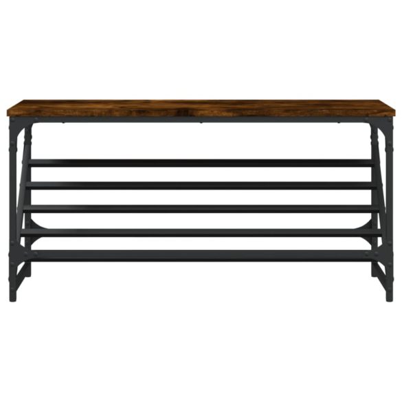 füstös tölgy színű szerelt fa cipőtartó 90x30x45 cm