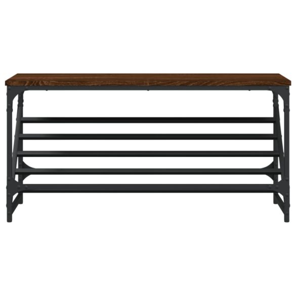 barna tölgyszínű szerelt fa cipőtartó 90x30x45 cm