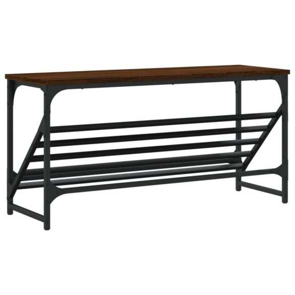 barna tölgyszínű szerelt fa cipőtartó 90x30x45 cm