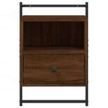 2 db barna tölgy szerelt fa fali éjjeliszekrény 40 x 30 x 61 cm