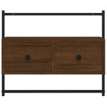barna tölgyszínű szerelt fa fali TV szekrény 60,5 x 30 x 51 cm