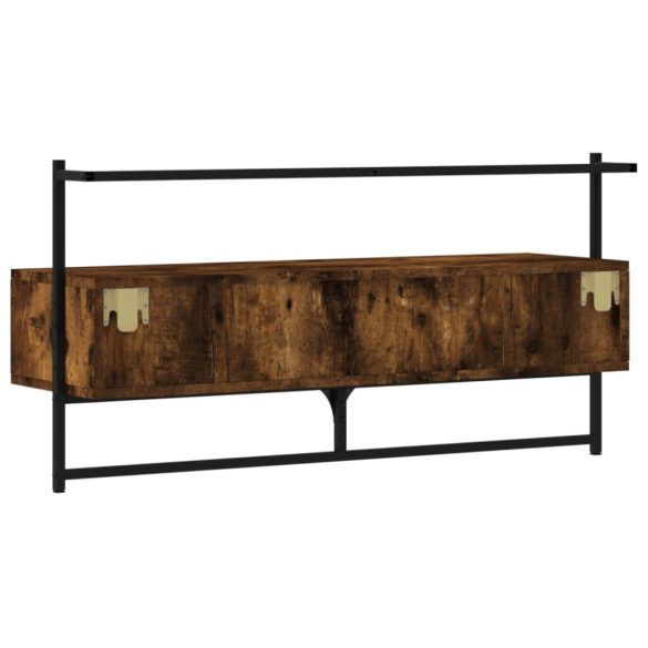 füstös tölgy színű szerelt fa fali TV szekrény 100,5x30x51 cm