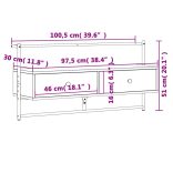 szürke sonoma színű szerelt fa fali TV szekrény 100,5x30x51 cm