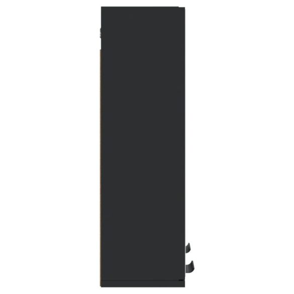 fekete szerelt fa fürdőszobai tükör 64 x 20 x 67 cm