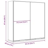 fekete szerelt fa fürdőszobai tükör 64 x 20 x 67 cm