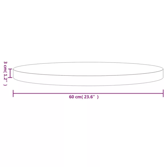 fehér tömör fenyőfa kerek asztallap Ø60 x 3 cm