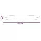 tömör fenyőfa kerek asztallap Ø70 x 3 cm