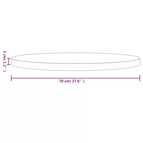 tömör fenyőfa kerek asztallap Ø70 x 3 cm