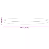 fehér tömör fenyőfa kerek asztallap Ø70 x 3 cm