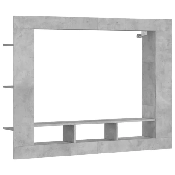 betonszürke szerelt fa TV-szekrény 152x22x113 cm