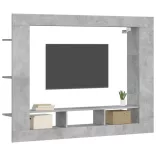 betonszürke szerelt fa TV-szekrény 152x22x113 cm